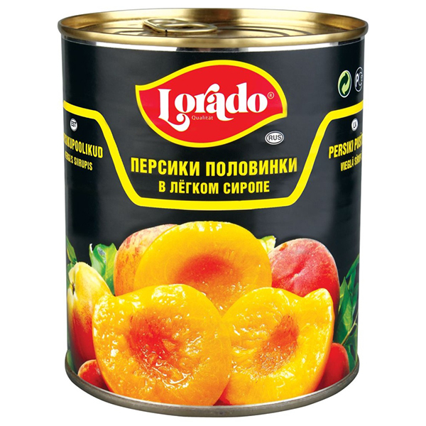 洛拉多桃子半片，糖漿 850 毫升。