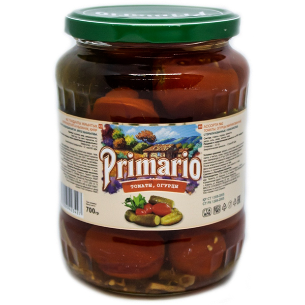 Primario çeşitleri No. 2 salatalık - domates 700 gr.