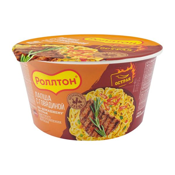Rollton noodles in a cup