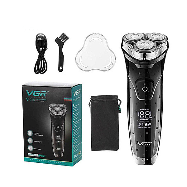 電動刮鬍刀 VGR Professional V-318 旋轉式，電源/電池供電