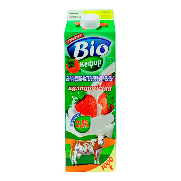 Bio Kefir with bifidobacteria strawberry 2.5% 1000 ml