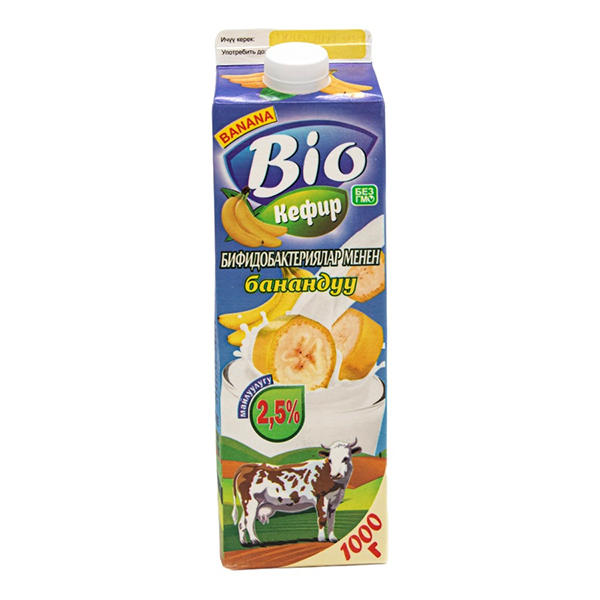 Bio kefir with bifidobacteria banana 2.5% 1000 ml