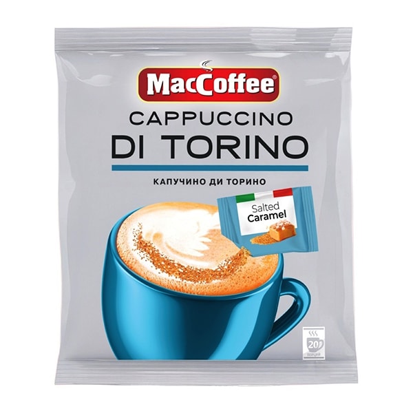 Кофе растворимый MacCoffee Di Torino Cappuccino Salted Caramel 20 пакетиков по 25.5 г