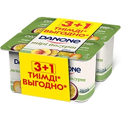 Joghurt Danone Passionsfrucht, Pfirsich 2.5% 4 Stk. Jeweils 120 g